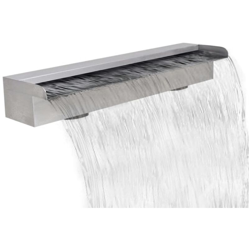 

Fuente cascada rectangular piscina acero inoxidable 60 cm - Hommoo
