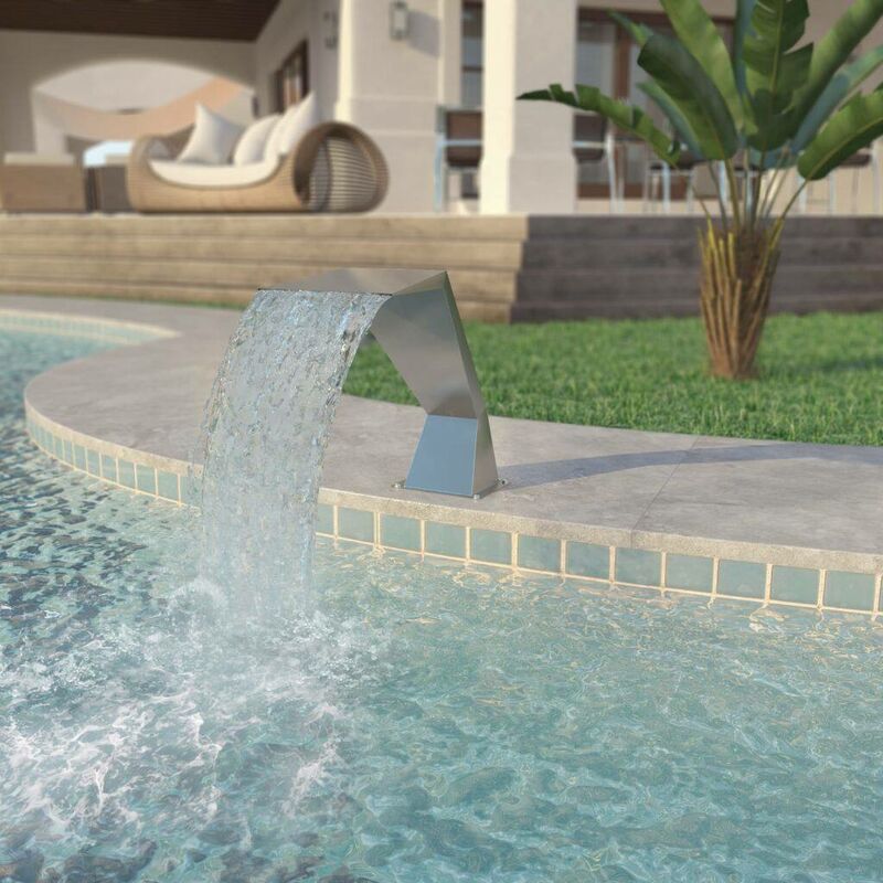 

Fuente de piscina de acero inoxidable plateada 64x30x52 cm - Hommoo
