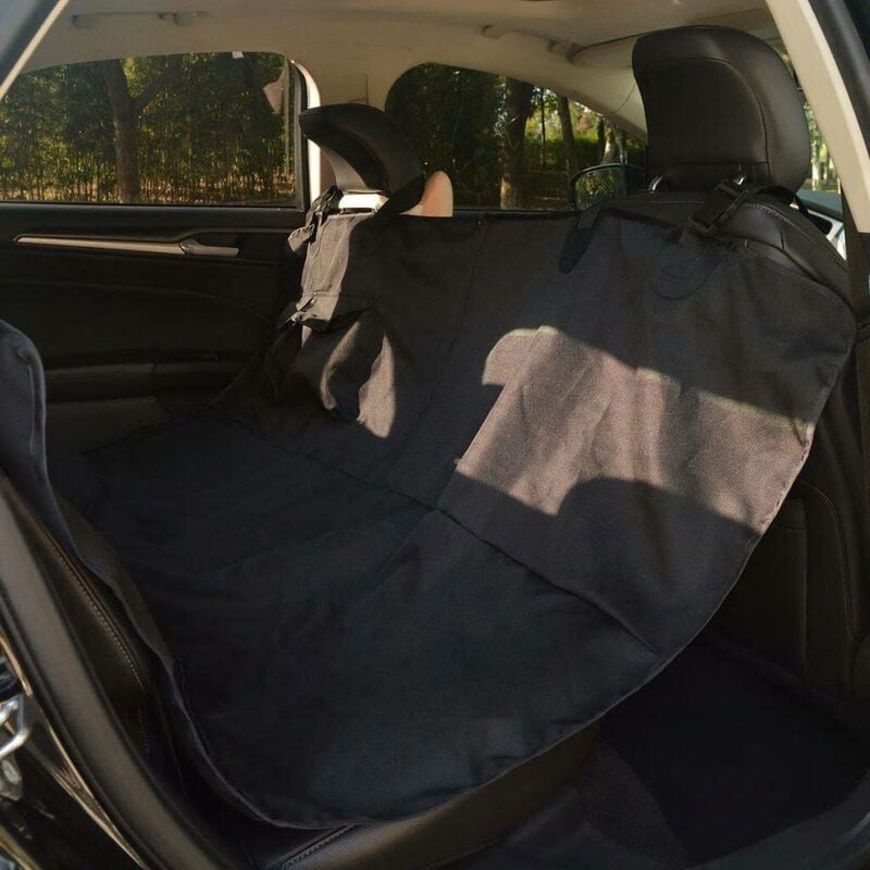 

Funda de asiento de coche para mascotas 148x142 cm negra - Hommoo