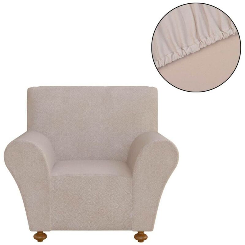 

funda elástica para sofá de tela jersey de poliéster color beige - Hommoo