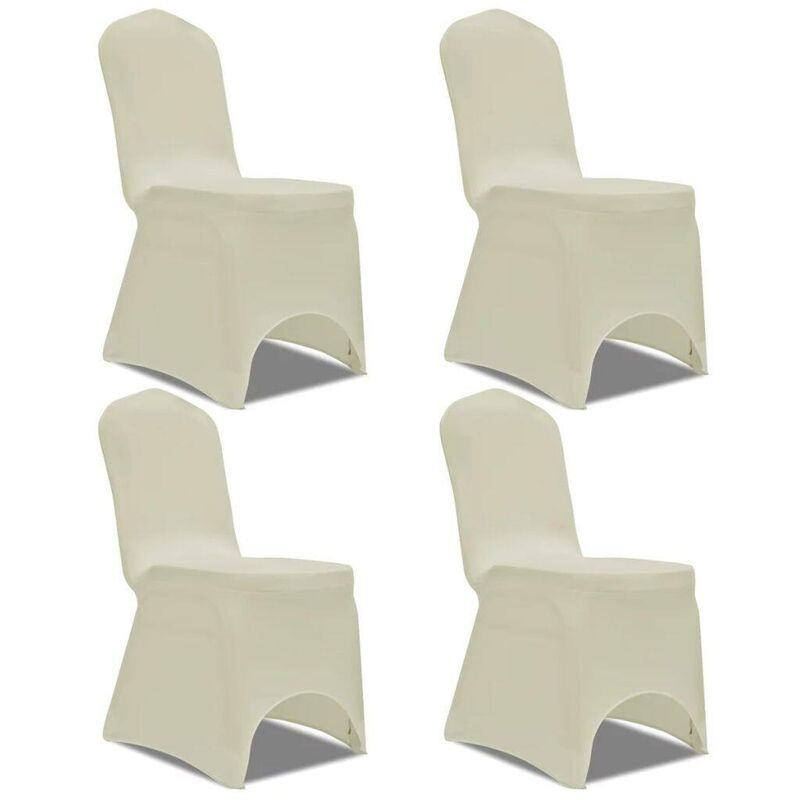 

Funda para silla elástica 4 unidades crema - Hommoo