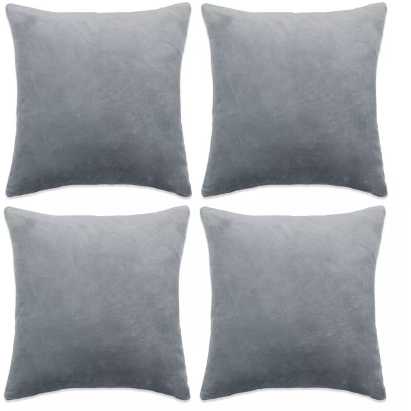 

Fundas de cojín de terciopelo 40x40 cm gris 4 unidades - Hommoo