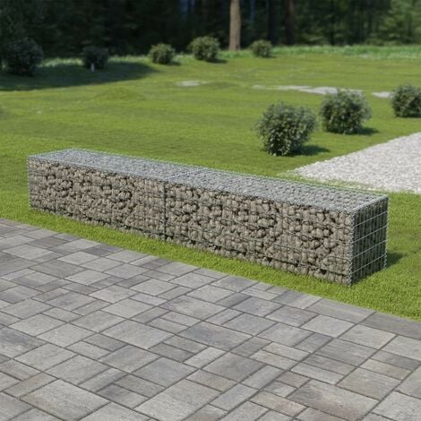 Hommoo Gabion Wall with Covers Galvanised Steel 300x50x50 cm VD05494