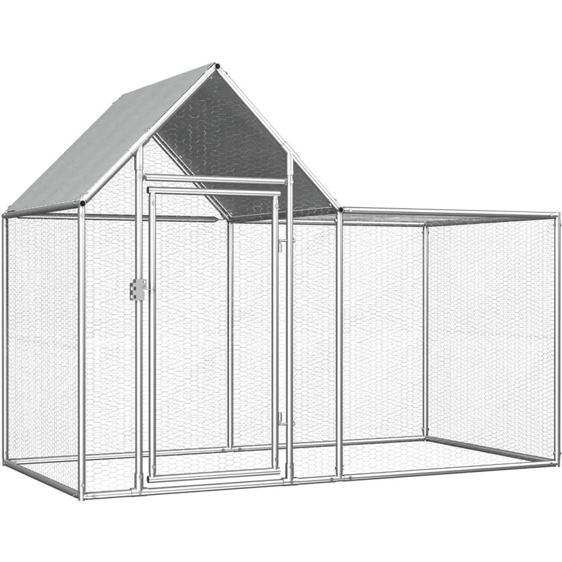 

Gallinero de acero galvanizado 2x1x1,5 m - Hommoo