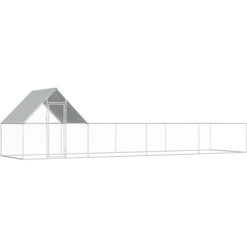 

Gallinero de acero galvanizado 8x2x2 m - Hommoo