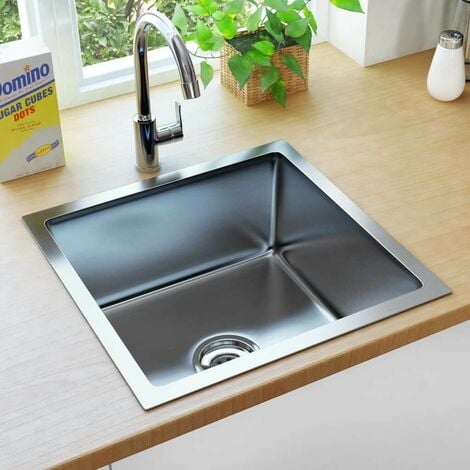 Hommoo Handmade Kitchen Sink with Strainer Stainless Steel