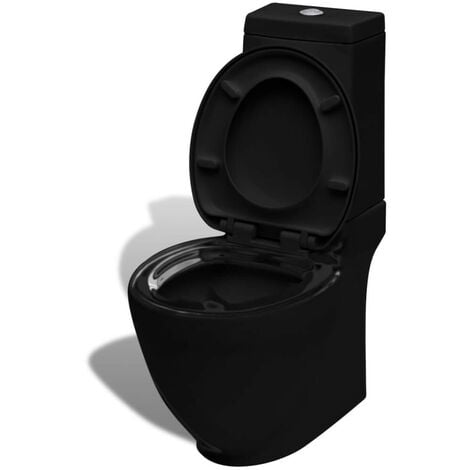 Hommoo Inodoro WC de cerámica negro