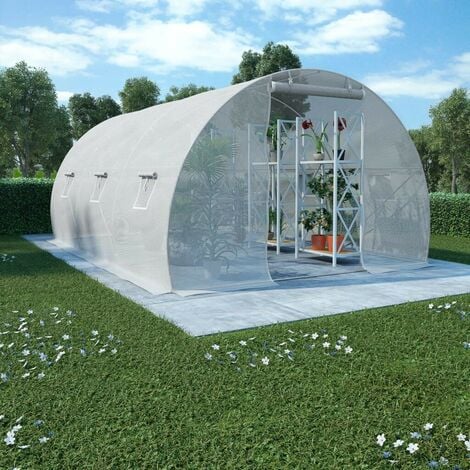 Hommoo Invernadero con cimientos de acero 13,5 m² 450x300x200 cm
