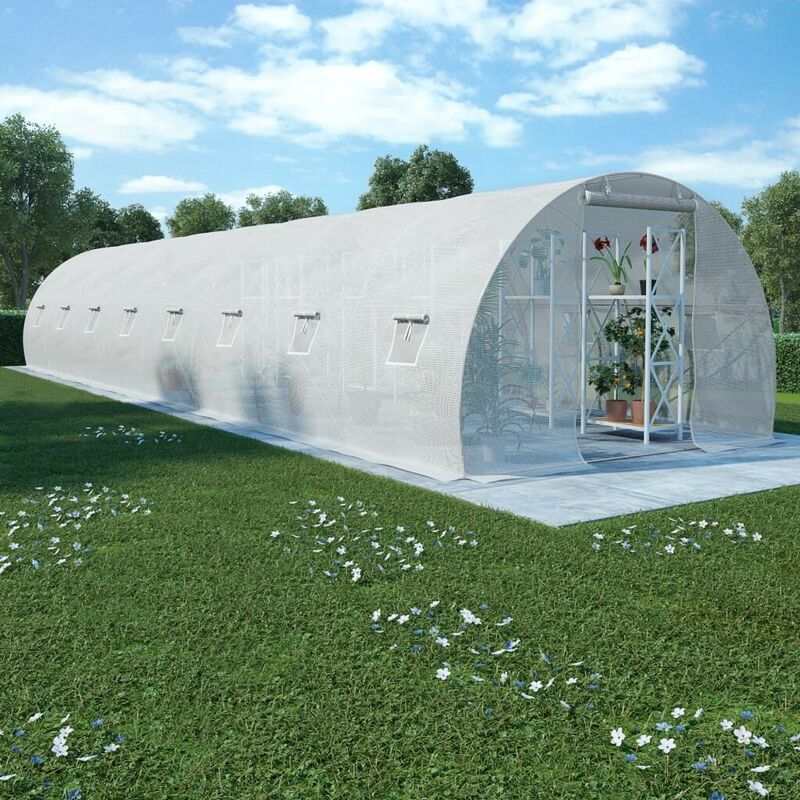 

Invernadero con cimientos de acero 36 m2 1200x300x200 cm - Hommoo