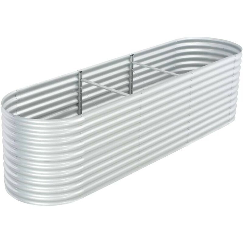

Jardinera de acero galvanizado 320x80x81 cm plateado - Hommoo