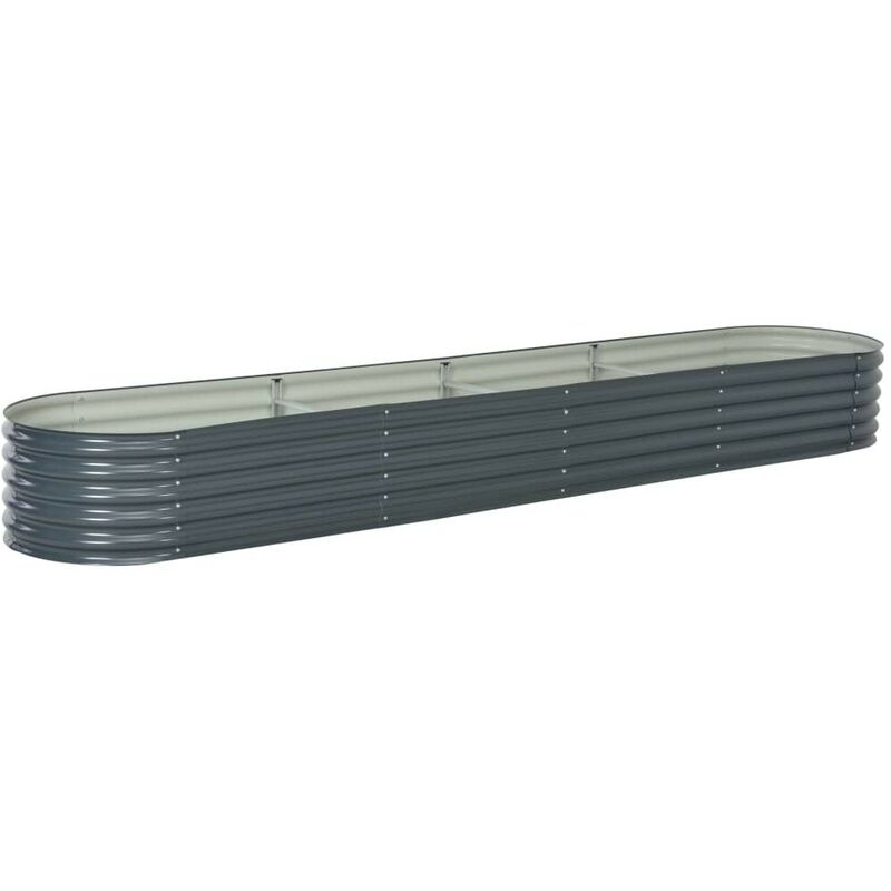 

Jardinera de acero galvanizado 400x80x44 cm gris - Hommoo