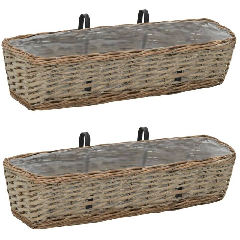 

Jardinera de balcón con forro PE 60 cm 2 unidades - Hommoo