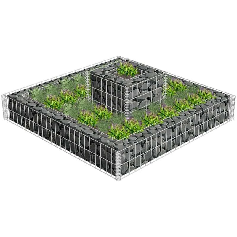

Jardinera de gaviones de acero 120x120x20 cm - Hommoo