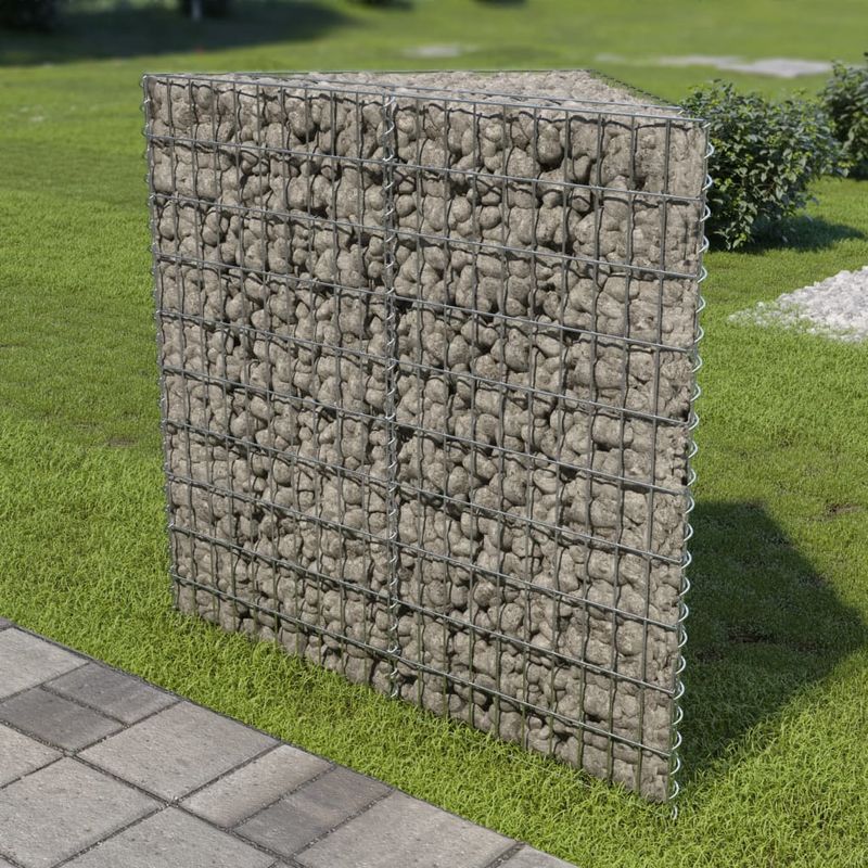 

Jardinera de gaviones de acero galvanizado 75x75x100 cm - Hommoo