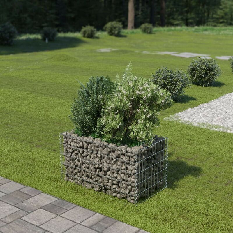 

Jardinera de gaviones de acero galvanizado 90x50x50 cm - Hommoo