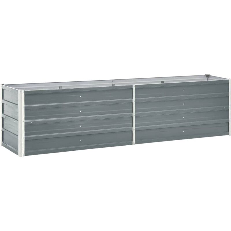 

Jardinera de jardín de acero galvanizado gris 240x40x45 cm - Hommoo