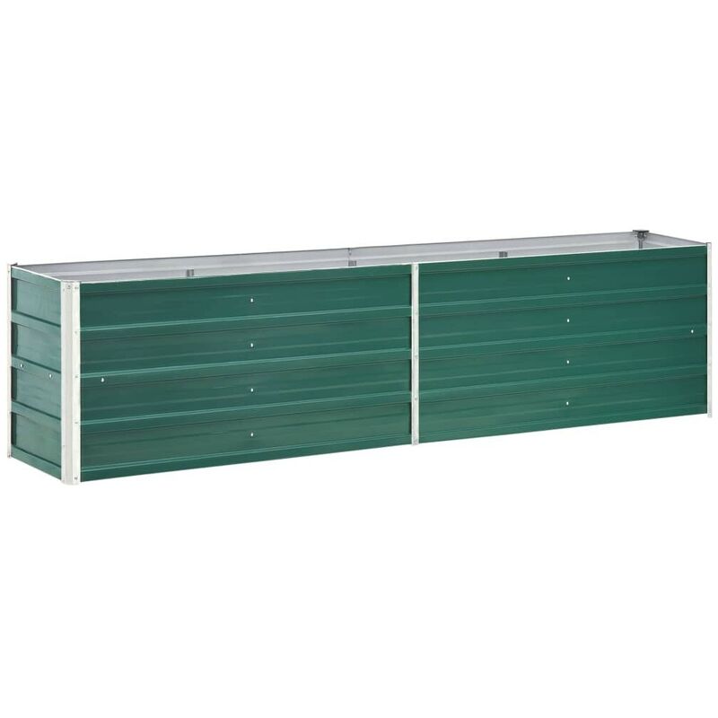 

Jardinera de jardín de acero galvanizado verde 240x40x45 cm - Hommoo
