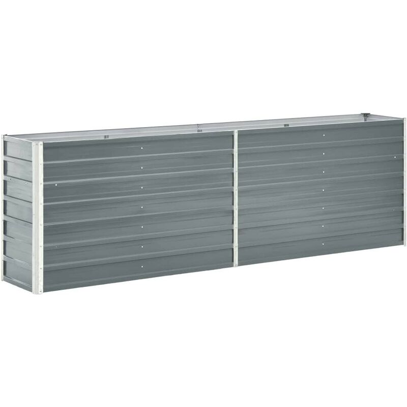 

Jardinera de jardín de acero galvanizado gris 240x40x77 cm - Hommoo