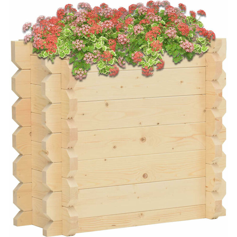 

Jardinera de madera maciza de abeto 100x50x87,8 cm 42 mm - Hommoo