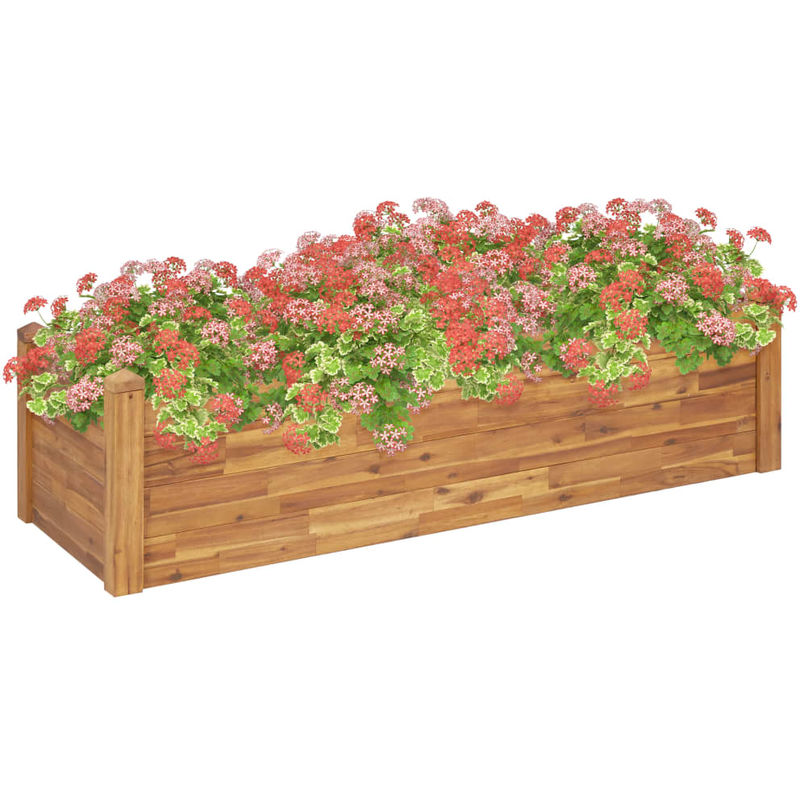 

Hommoo Jardinera de madera maciza de acacia 160x60x44 cm