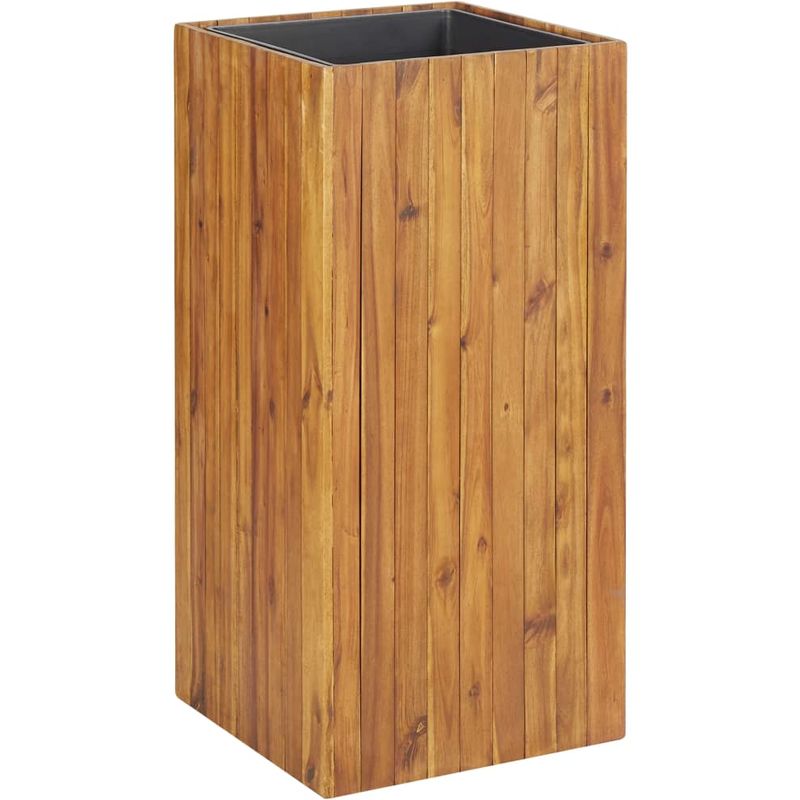 

Jardinera de madera maciza de acacia 43,5x43,5x90 cm - Hommoo