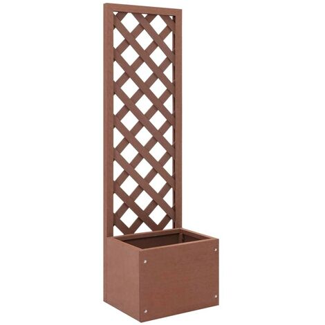 Hommoo Jardinera enrejada WPC 40x30x135 cm