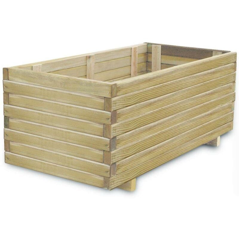 

Jardinera rectangular de madera 100x50x40 cm - Hommoo