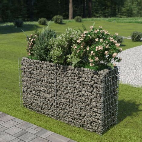 Hommoo Jardiniere a gabion Acier galvanise 180 x 50 x 100 cm HDV05461