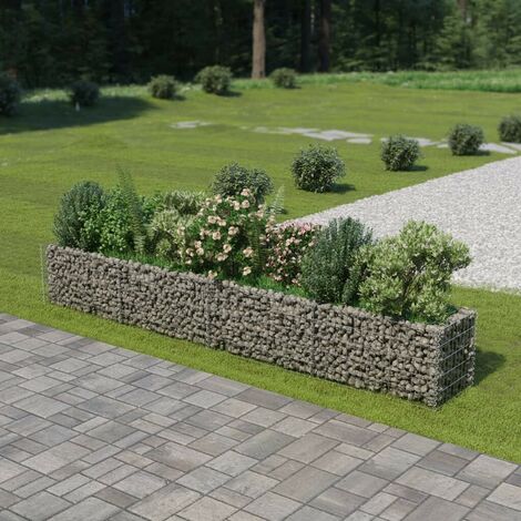 Hommoo Jardiniere a gabion Acier galvanise 360 x 50 x 50 cm HDV05464