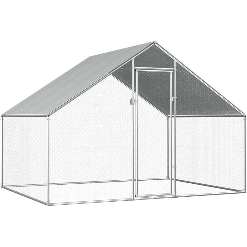 

Jaula gallinero de exterior de acero galvanizado 2,75x2x2 m - Hommoo