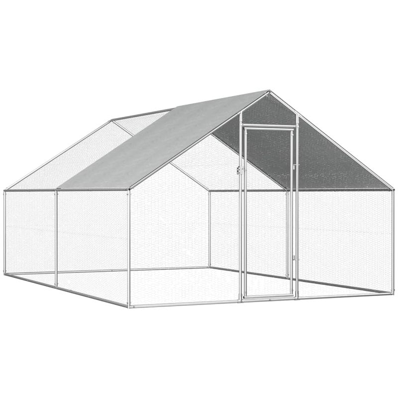 

Jaula gallinero de exterior de acero galvanizado 2,75x4x2 m - Hommoo