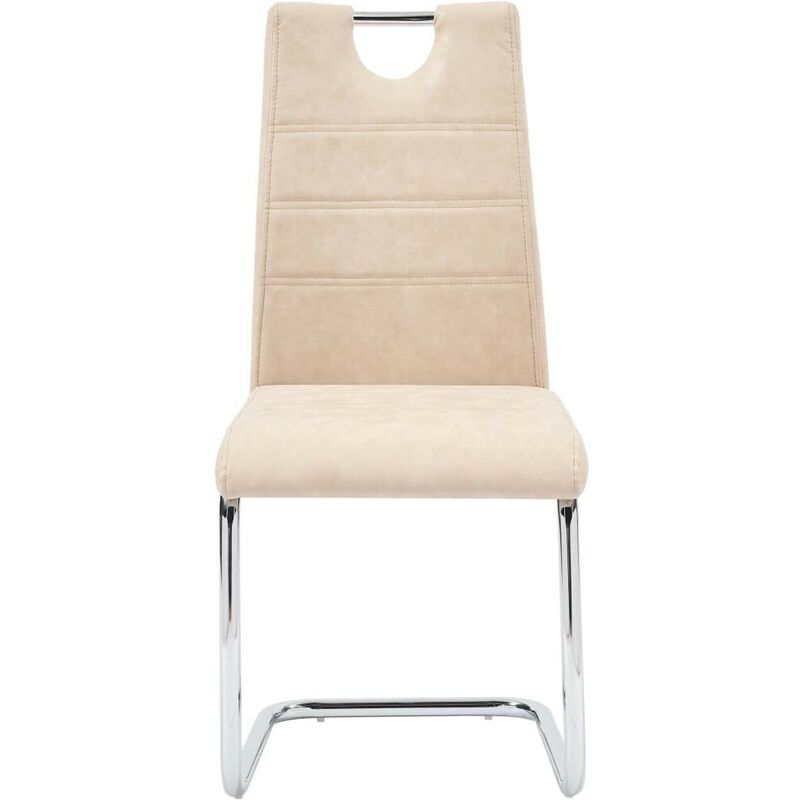 

Hommoo - Juego de comedor 5 piezas cuero sintético color crema
