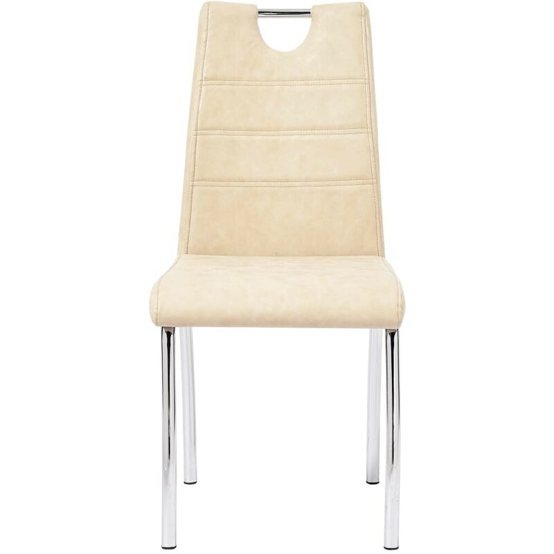 

Hommoo Juego de comedor 9 piezas cuero sintético color crema