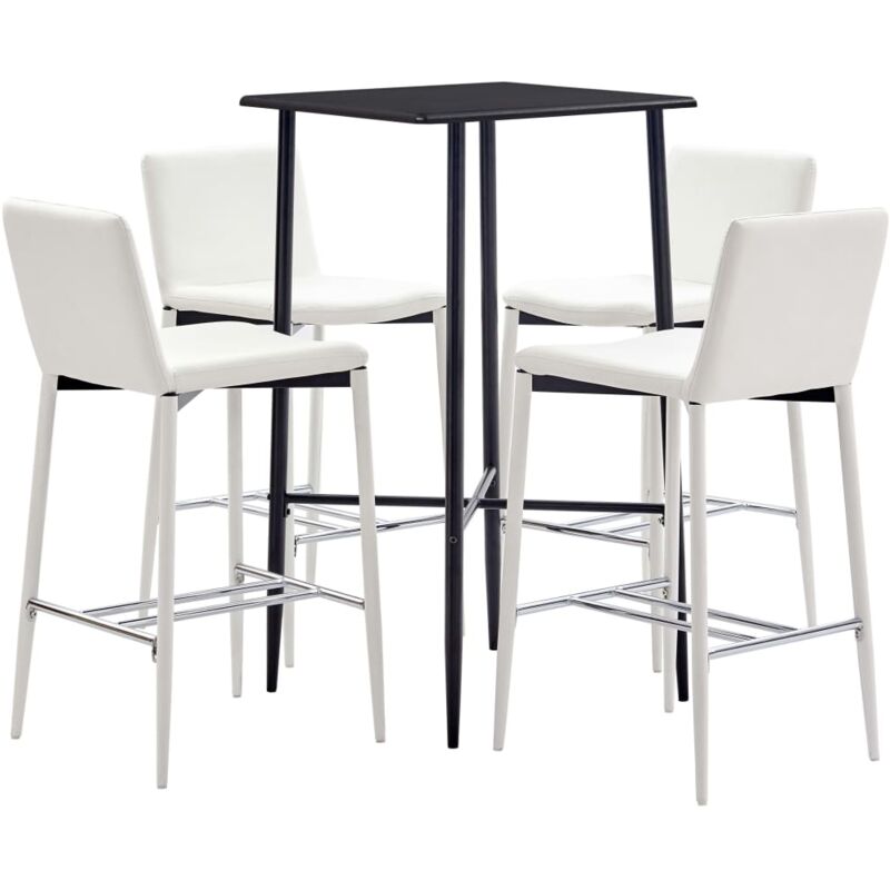

Juego de mesa alta y taburetes 5 piezas cuero sintético blanco - Hommoo
