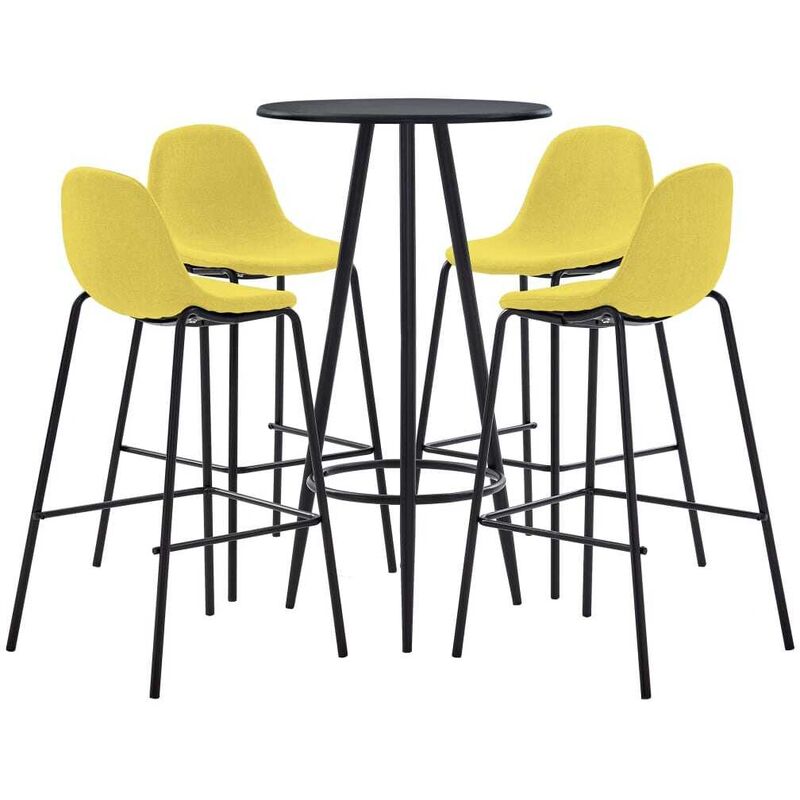 

Juego de mesa alta y taburetes 5 piezas tela amarillo - Hommoo