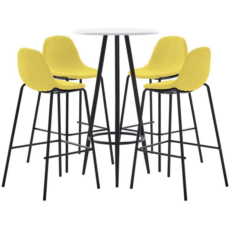 

Juego de mesa alta y taburetes 5 piezas tela amarillo - Hommoo