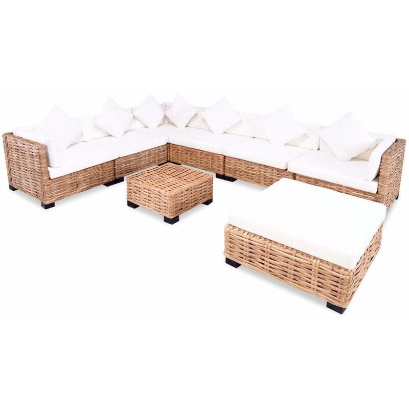 

Hommoo Juego de sofás de 27 piezas ratán natural
