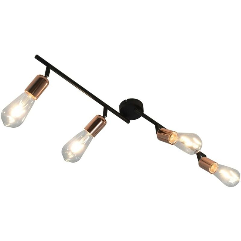 

Lámpara de focos con 4 luces negro y cobre E27 60 cm - Hommoo