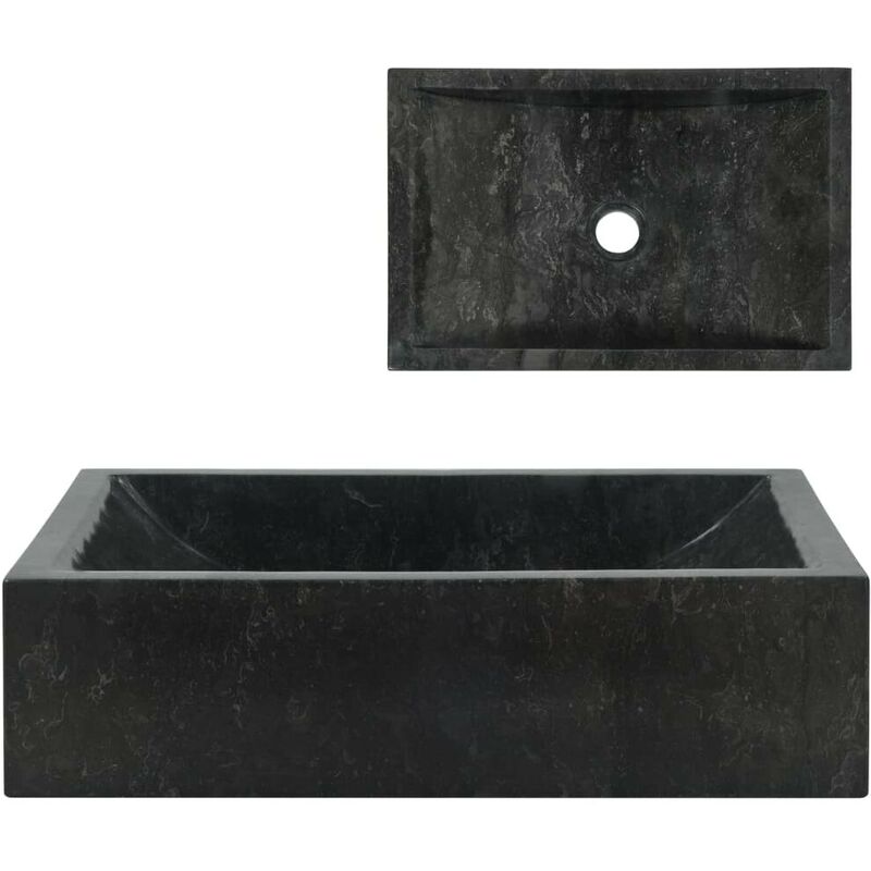 

Lavabo 45x30x12 cm mármol negro - Hommoo
