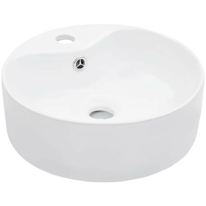 

Lavabo con rebosadero 36x13 cm cerámica blanco - Hommoo