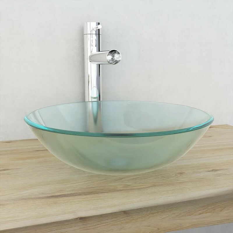 

Lavabo de vidrio templado 42 cm esmerilado - Hommoo