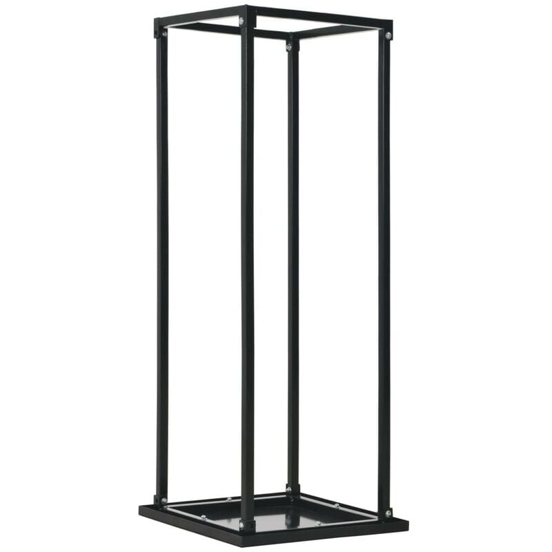 

Leñero con base acero negro 37x37x113 cm - Hommoo