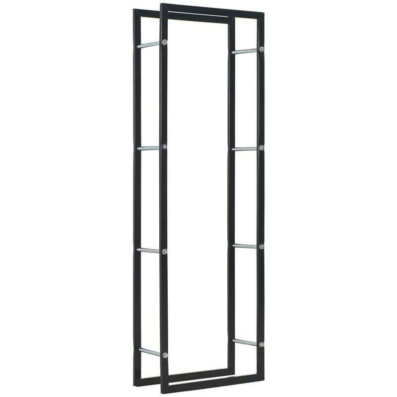 

Leñero de acero negro 50x20x150 cm - Hommoo