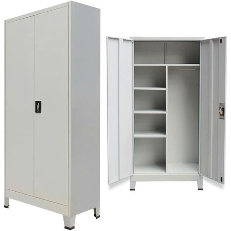 Hommoo Locker Cabinet with 2 Doors Steel 90x40x180 cm Grey VD07448