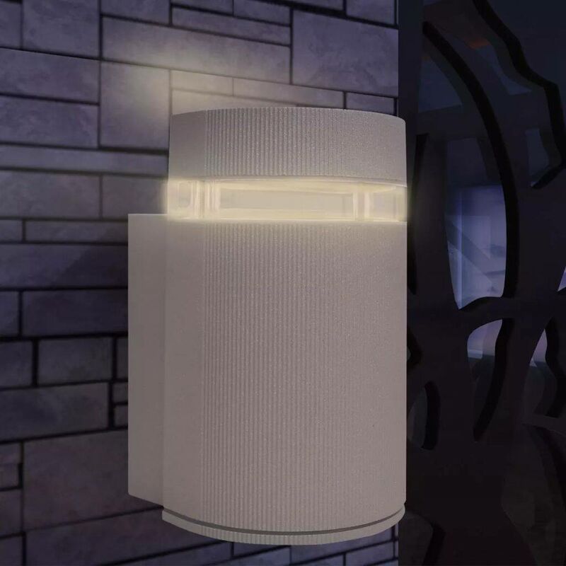 Image of Luce da parete per esterno semi-cilindrica in alluminio grigio VD24455 - Hommoo