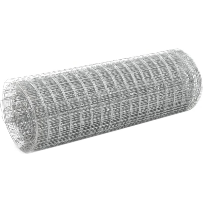 

Malla de alambre de acero galvanizado plateada 10x0,5 m - Hommoo