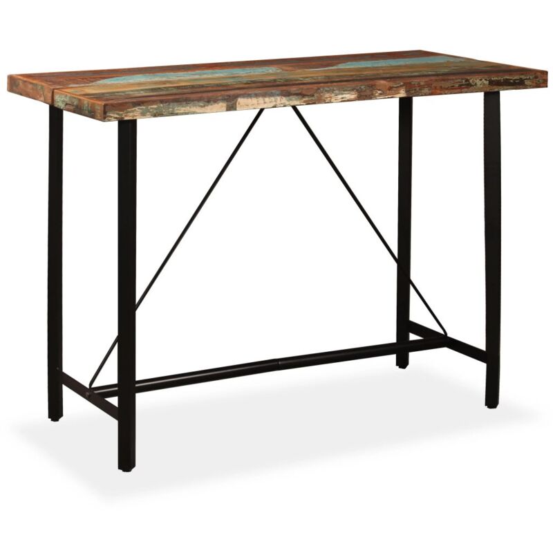 

Mesa alta de bar de madera maciza reciclada 150x70x107 cm - Hommoo