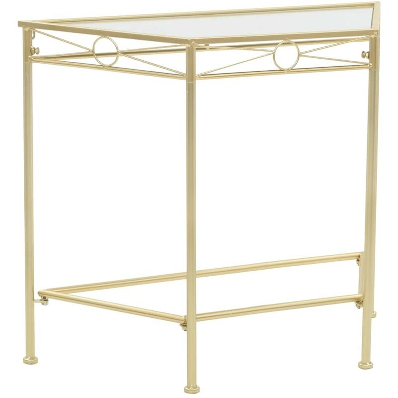 

Mesa auxiliar de estilo vintage metal 87x34x73 cm dorada - Hommoo