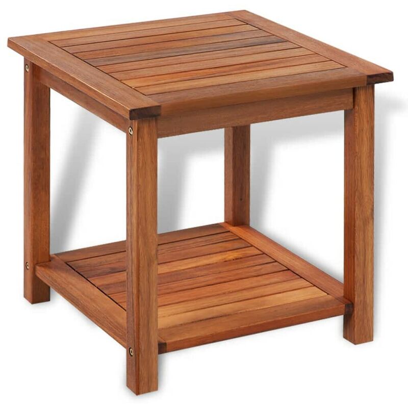

Mesa auxiliar de madera maciza acacia 45x45x45 cm - Hommoo
