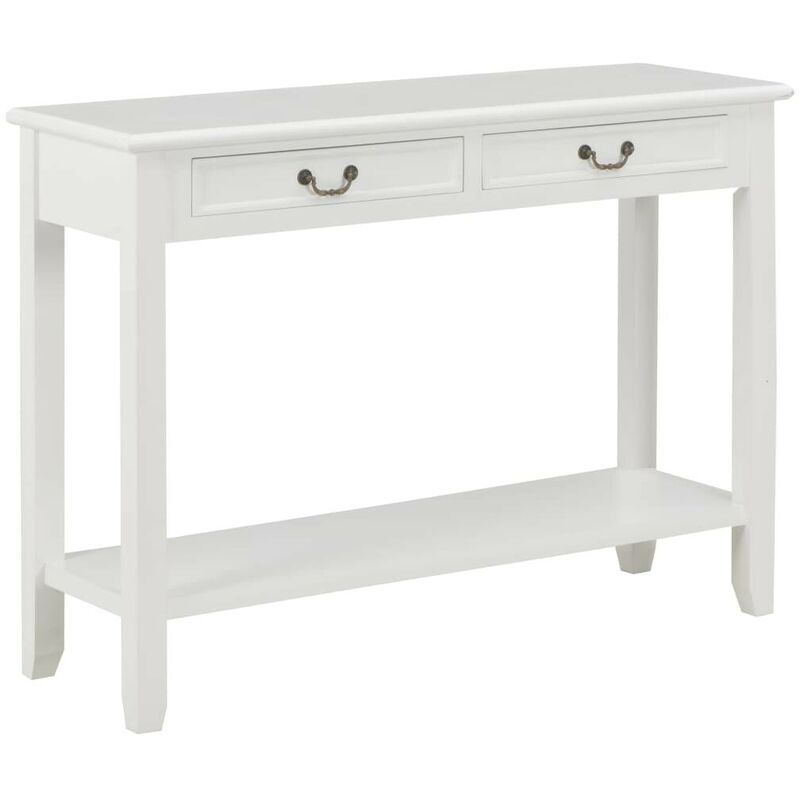 

Hommoo Mesa consola de madera blanco 110x35x80 cm